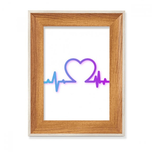 Heartbeat Line Gradually Changing Emotions Desktop Wooden Photo Frame Display Picture Art Painting Multiple Sets