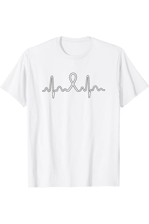 Heartbeat - Lung Cancer Shirt Gift For Lung Cancer Support T-Shirt