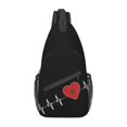thumbnail image 1 of Heartbeat Morocco Flag Sling Bag for Men Cool Moroccan Heart Family Shoulder Crossbody Chest Backpack Travel Hiking Daypack, 1 of 7