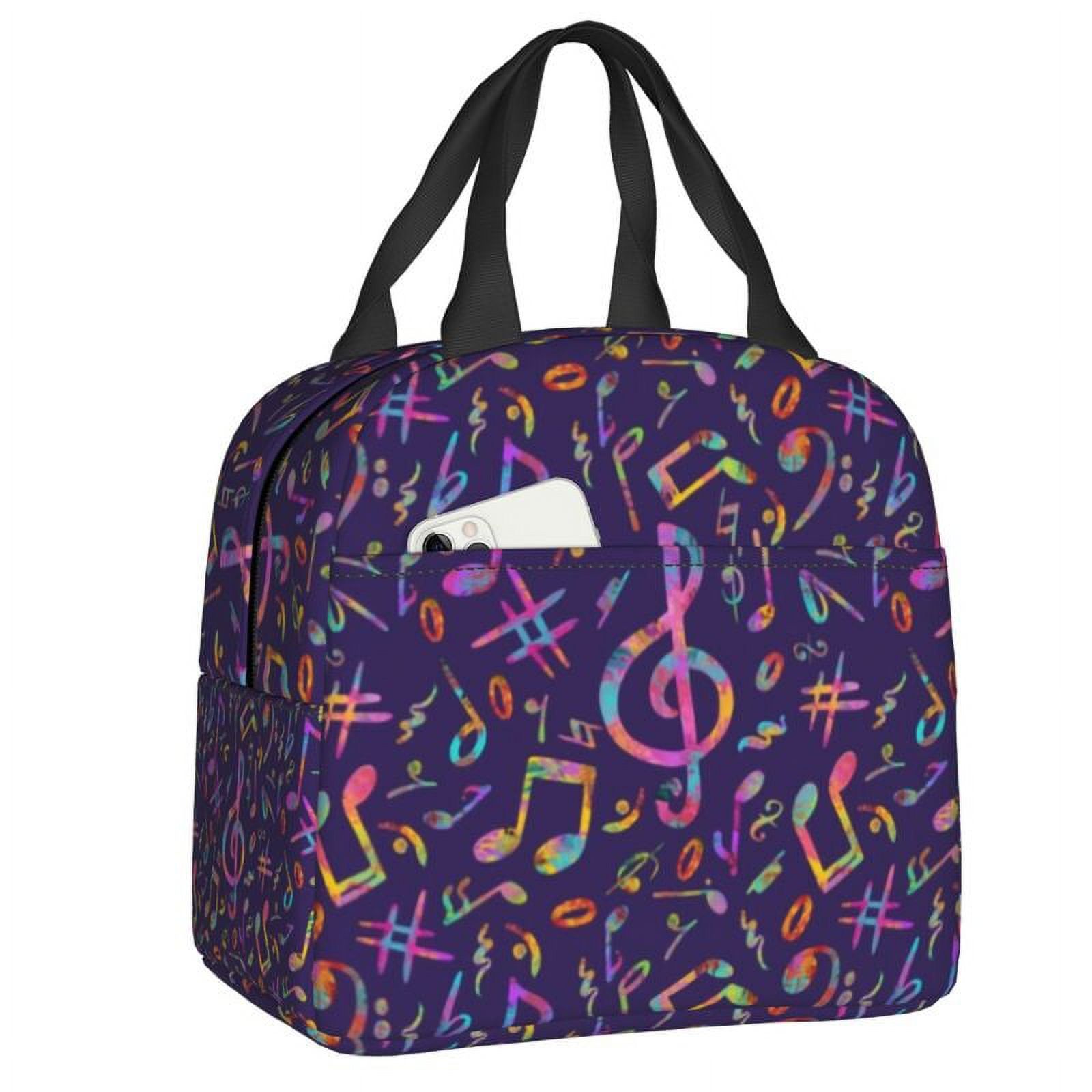 Heartbeat Music Notes Lunch Bag Men Women Thermal Cooler Insulated ...