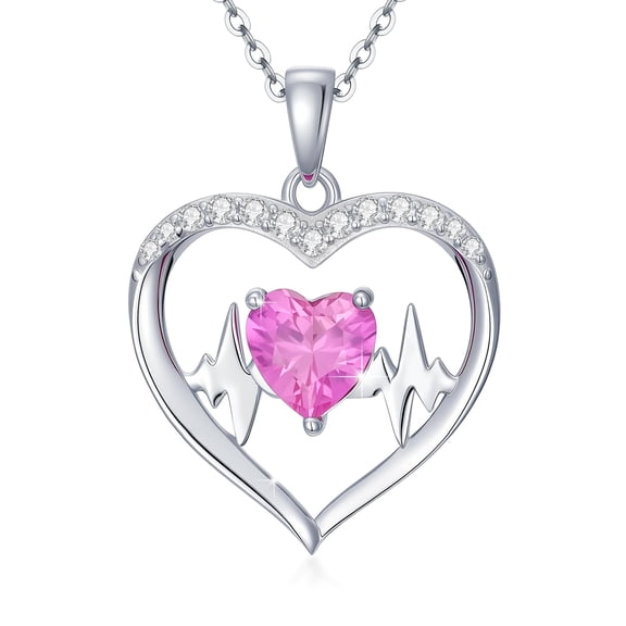 Heartbeat Necklace 925 Sterling Silver Lifeline Pulse Heartbeat Pendant Jewelry Gifts for Nurse Graduation Nurse Week