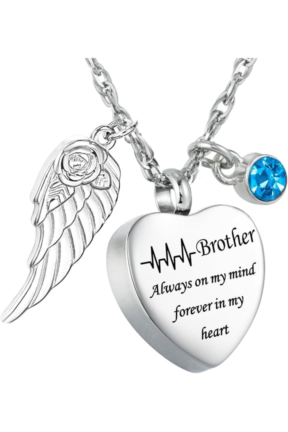 Heartbeat Necklace for Ashes Holder - ECG Line Memorial Urn Pendant, Cremation Jewelry for Women Men, Keepsake Sympathy Gift In Loving Memory[u1181]