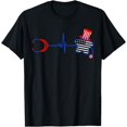 thumbnail image 1 of Heartbeat Nurse Stethoscope 4th Of July Independence Day T-Shirt, 1 of 3