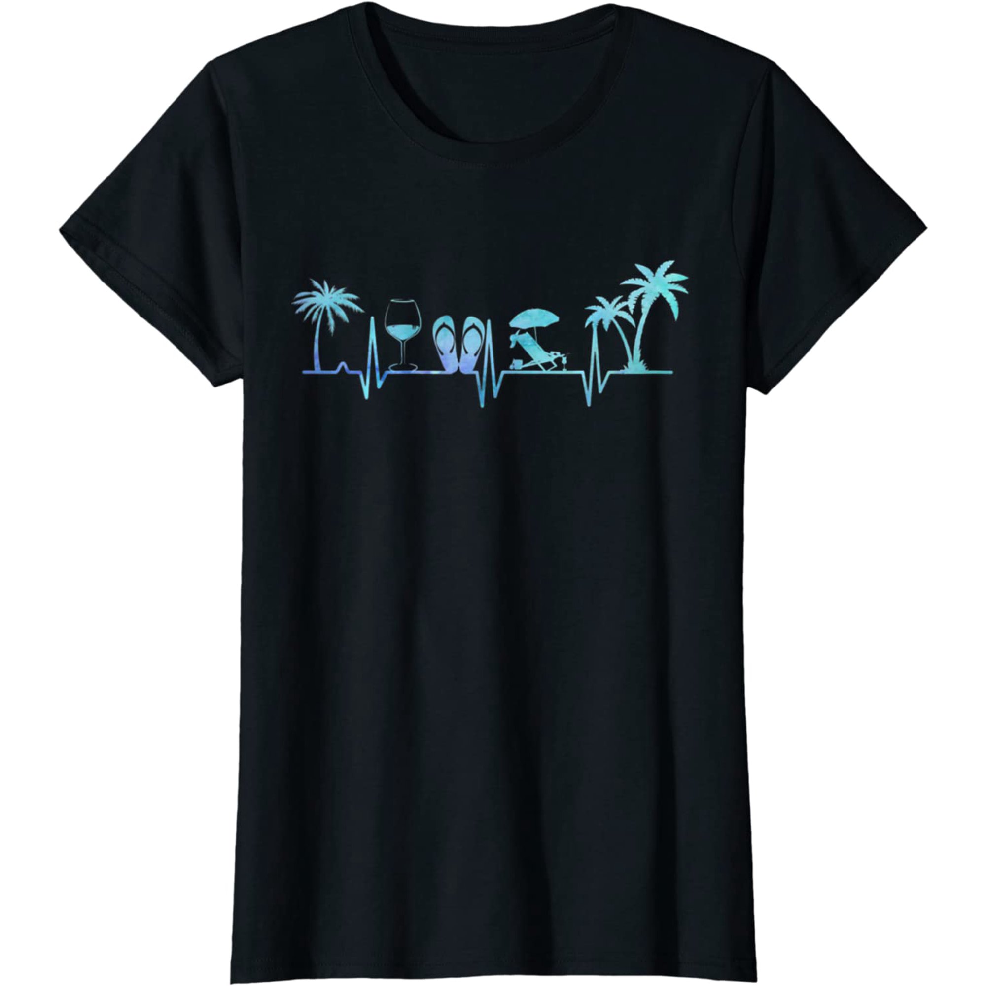 Heartbeat Palm Tree Flipp Flop Summer Lover T-Shirt - Walmart.com