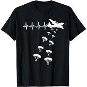 Heartbeat Paratrooper Army Airborne Parachute Jump Paratroop T-Shirt