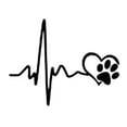 thumbnail image 1 of Heartbeat Paw Print Vinyl Decal 4 Inch Black Dog Cat Lover Sticker, 1 of 4