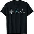 thumbnail image 1 of Heartbeat Prostate Cancer Awareness Cool Blue Ribbon Warrior T-Shirt, 1 of 4