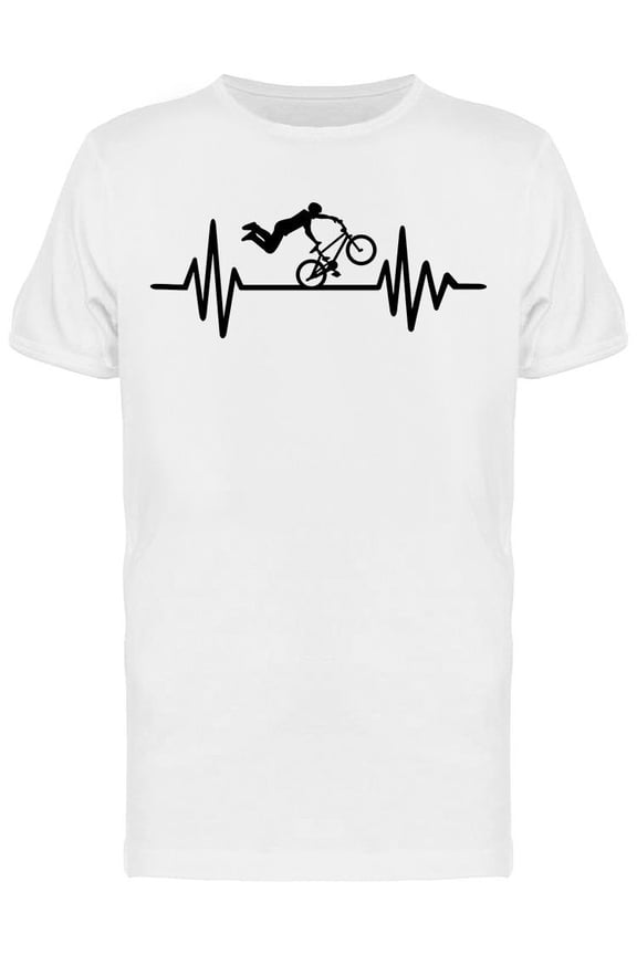 Heartbeat Pulse Line T-Shirt Men -Image by Shutterstock, Male Medium