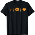 thumbnail image 1 of Heartbeat Pumpkin Scrub Top Nurse Halloween Costume Women RN T-Shirt, 1 of 4