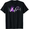 thumbnail image 1 of Heartbeat Purple Ribbon Alzheimer Awareness Shirt Women Men, 1 of 2