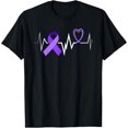 thumbnail image 1 of Heartbeat Purple Ribbon Domestic Violence Awareness T-Shirt, 1 of 4