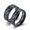 thumbnail image 1 of Heartbeat Rings for Couples I Love You Matching Promise Rings Wedding Bands Sets for Him and Her with Box Stainless Steel Comfort Fit, 1 of 10