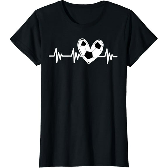 Heartbeat Soccer Lover Tween Girls Teen Sports Mom Women T-Shirt