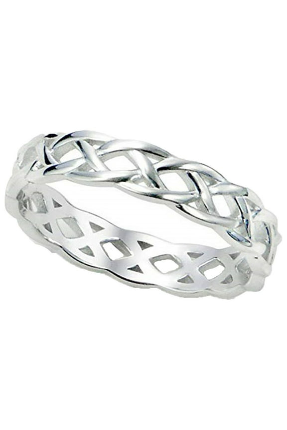 Heartbeat Sterling Silver Collection of Well Crafted Braided and Infinity Celtic Eternity Rings