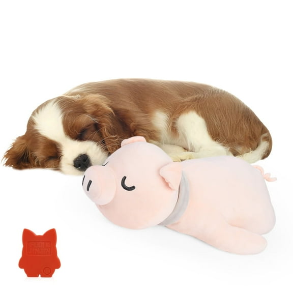 Puppy Heartbeat Stuffed Toy - PET FULED Soothing Plush for Stress & Loneliness (Carefree Pig Design)