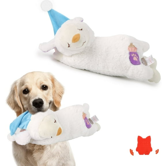Heartbeat Stuffed Animal for Dogs - PET FULED Soothing Plush Toy with Vibration, Stress Relief & Comfort for Anxious Pets (Sheep Design)