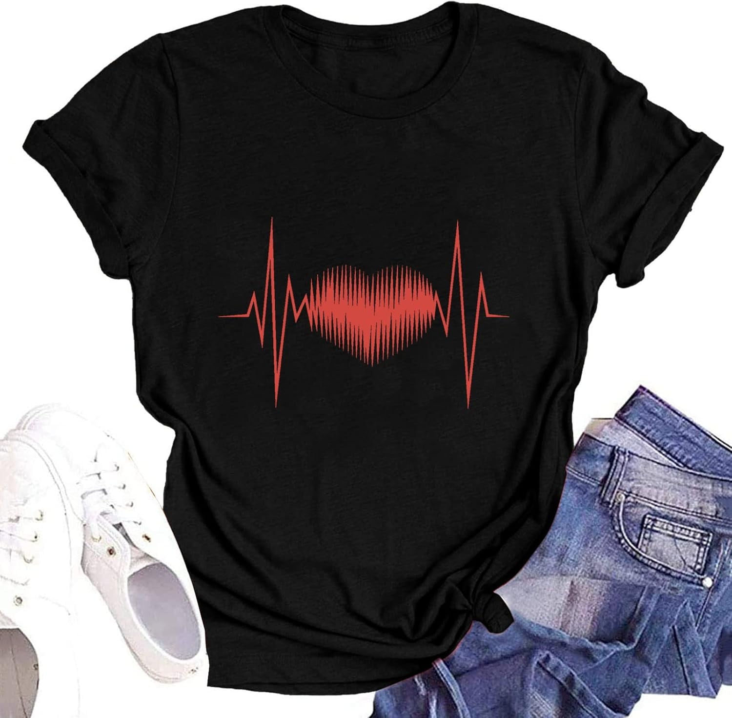Heart Pendant Sleeveless T-Shirt