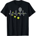 thumbnail image 1 of Heartbeat Tennis for Tennis players Tennis gift Funny Creative Graphic T-Shirt, 1 of 5