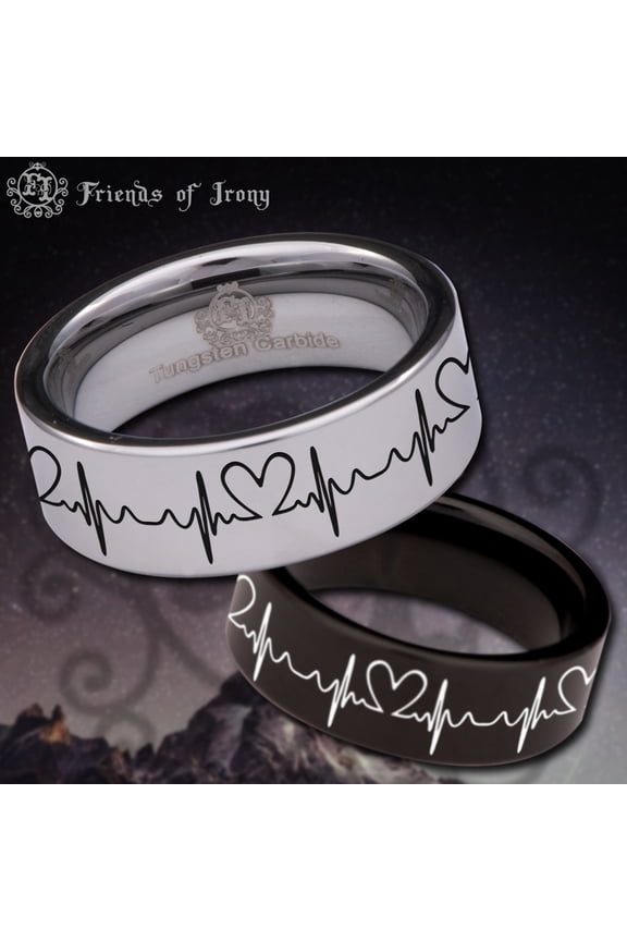 Heartbeat Tungsten Carbide Ring