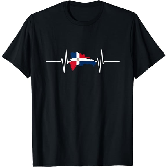 Heartbeat Vintage Flag Dominican Republic T-Shirt mens t shirt,black,women,funny,misfits,men,journey,t-shirt