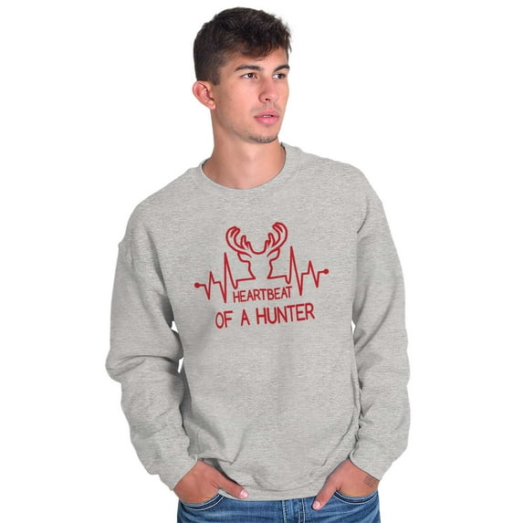 Heartbeat of a Hunter Cute Sweatshirt for Men or Women Brisco Brands M