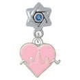 thumbnail image 1 of Heartbeat on Pink Heart - Star of David with Blue Crystal Charm Bead, 1 of 1