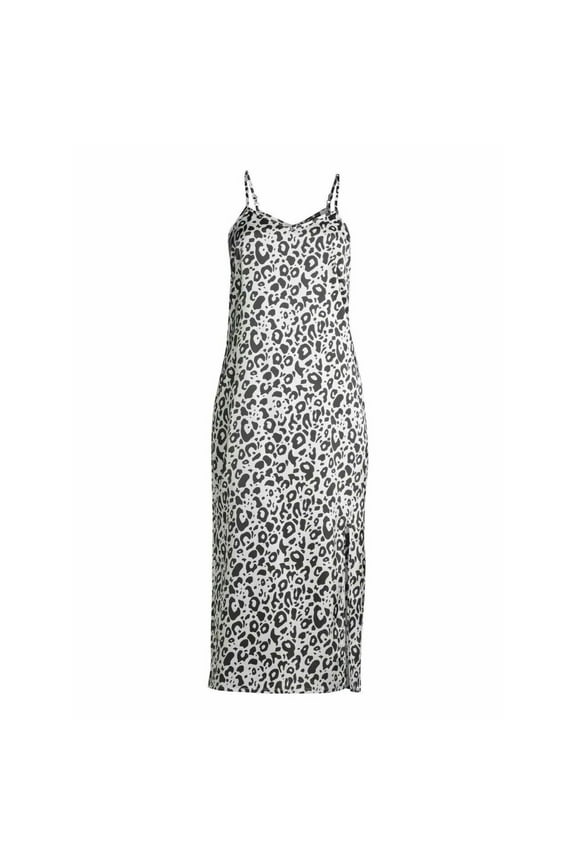 Juniors Midi Slip Dress Size S Leopard Print