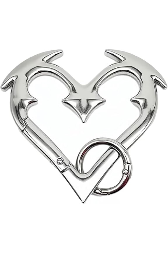 Heartbreaker Carabiner Keychain - Y2K Goth Style with Broken Heart Charm, Heavy Duty Clip for Keys, Backpack, Purse, Belt Loop | Edgy Alternative Accessory(XX)