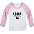thumbnail image 1 of Heartbreaker Funny T shirt For Baby, Newborn Babies T-shirts, Infant Tops, 0-24M Kids Graphic Tees Clothing (Long Pink Raglan T-shirt, 6-12 Months), 1 of 4