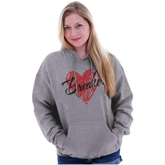 Heartbreaker Funny Valentines Day Women Plus Size Graphic Pullover Hoodie Brisco Brands 5X