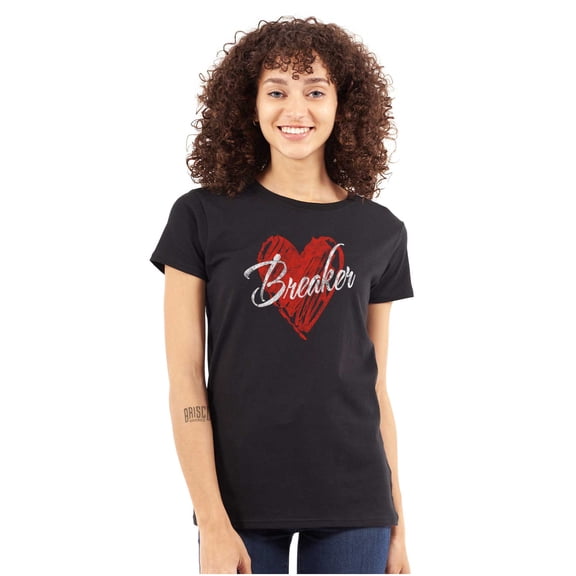 Heartbreaker Funny Valentines Day Womens Fitted Plus Size Graphic Tee Brisco Brands 2X