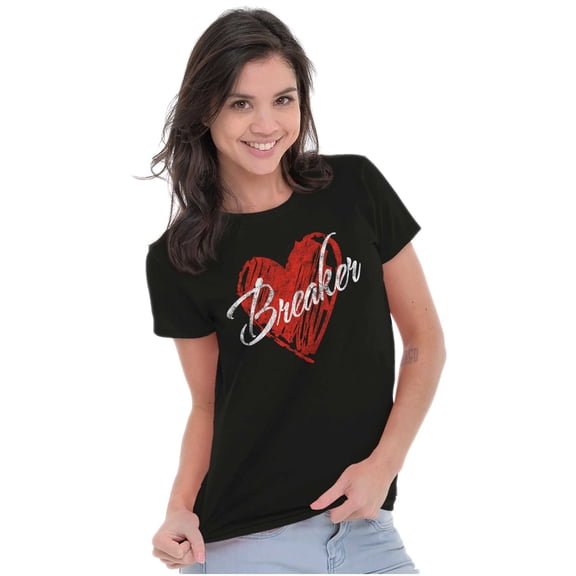 Heartbreaker Funny Valentines Day Womens Slim Fit Graphic Tee Brisco Brands L