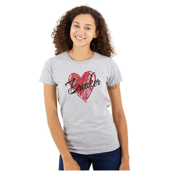 Heartbreaker Funny Valentines Day Womens Slim Fit Graphic Tee Brisco Brands S