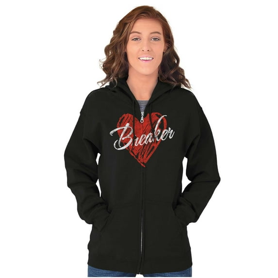 Heartbreaker Funny Valentines Day Zip Hoodie Sweatshirt Women Brisco Brands M