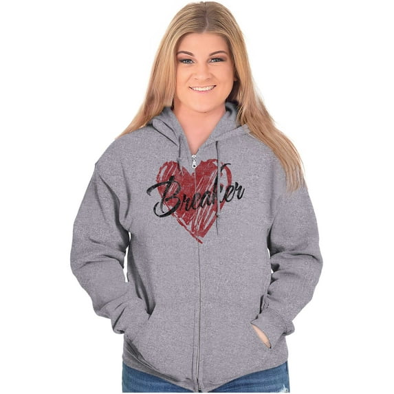 Heartbreaker Funny Valentines Day Zip Hoodie Sweatshirt Women Brisco Brands S