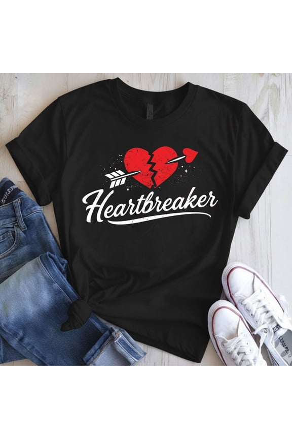 Heartbreaker T-Shirt – Funny Broken Heart Graphic Tee, Sassy Valentine’s Day Shirt, Bold Love & Dating Humor Top