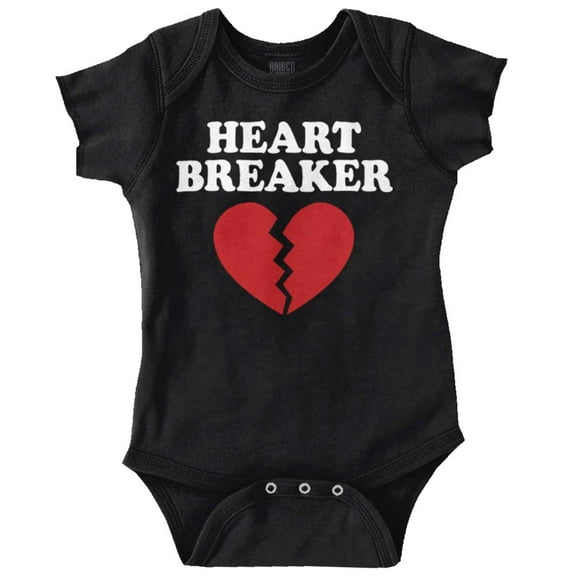 Heartbreaker Valentines Day Break Up Romper Boys or Girls Infant Baby Brisco Brands 12M