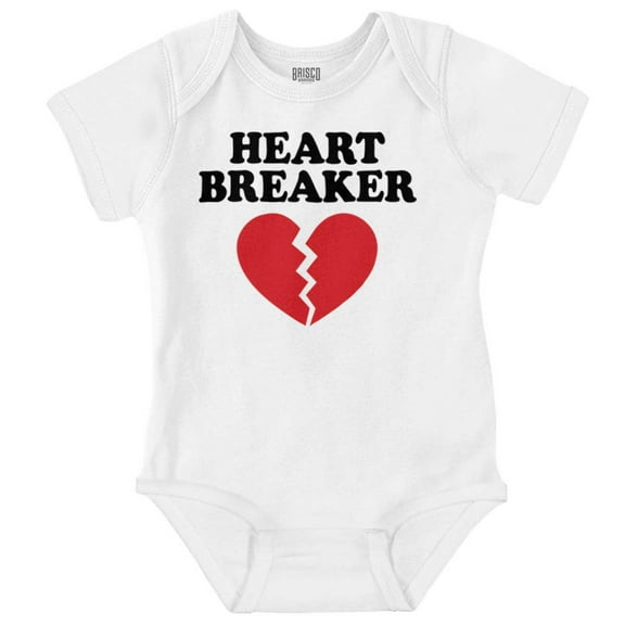 Heartbreaker Valentines Day Break Up Romper Boys or Girls Infant Baby Brisco Brands 12M