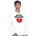 thumbnail image 1 of Heartbreaker Valentines Day Break Up Unisex Fleece Graphic Zip Up Hoodie Brisco Brands 5X, 1 of 3