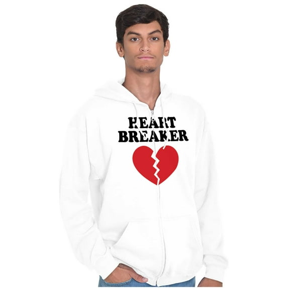 Heartbreaker Valentines Day Break Up Unisex Fleece Graphic Zip Up Hoodie Brisco Brands 5X
