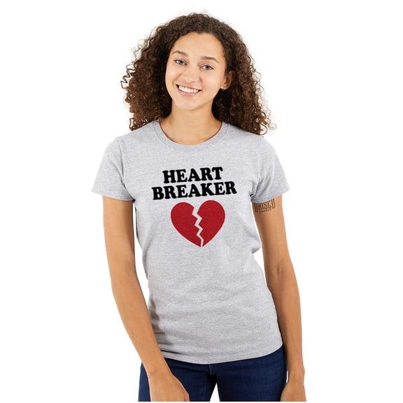Heartbreaker Valentines Day Break Up Womens Slim Fit Graphic Tee Brisco Brands X