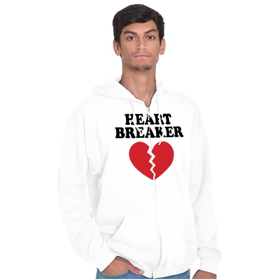 Heartbreaker Valentines Day Break Up Zip Up Hoodie Men's Women's Brisco Brands S