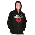 thumbnail image 1 of Heartbreaker Valentines Day Break Up Zip Up Hoodie Men's Women's Brisco Brands S, 1 of 6