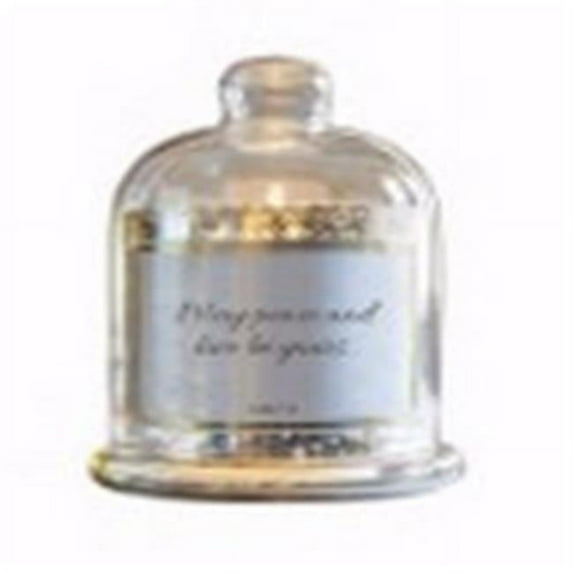 CB Gift Heartfelt Collection-Lustre Mercury Glass Cloche Dome Candle Holder, 5.5 x 7-Inches, Peace and Love- Jude 1:2