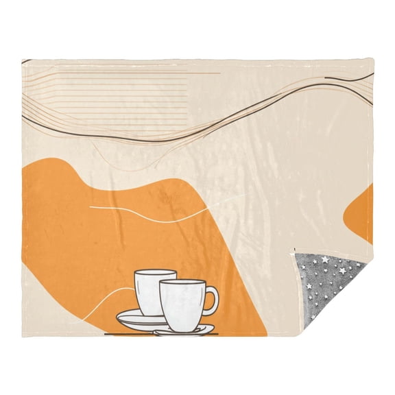 Heartfelt Brews 70x55in Flannel Throw Blanket, Double Sided, Soft and Cozy, Glow in the Dark