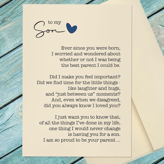 Heartfelt Card for Son, Touching Message Reflecting Love and Parenting Moments