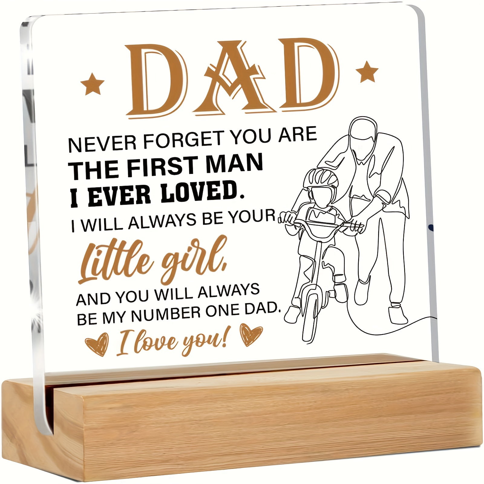 Heartfelt Daughter To Dad Acrylic Desk Plaque - Sentimental Father Day ...