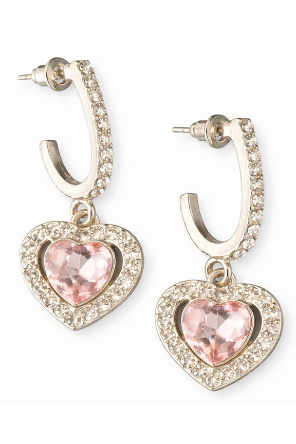 Heart Hoop Clear, Diamond Earrings