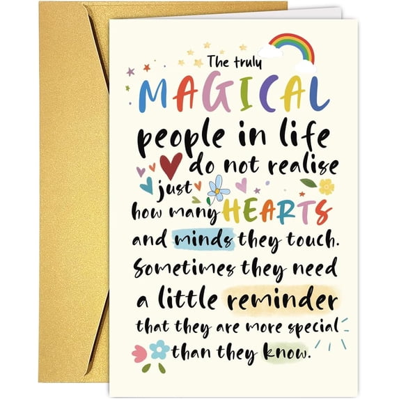 Heartfelt Encouragement Card for Friend, Brother, Sister, Thank You Appreciation Cards for Teacher, Docter, Nurse, Friendship Positivity Card, Support Gifts for Family