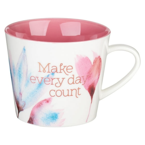 Heartfelt Ceramic Coffee Mug: Make Every Day Count, Medium, 10oz